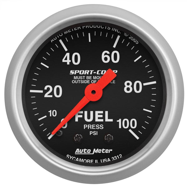 Autometer Sport Comp Fuel Pressure Gauge | Universal - Pillar Gauges & Mounts