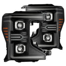 AlphaRex Luxx Series LED Projector Headlights BLACK/CHROME| 2020-2022 Ford Superduty