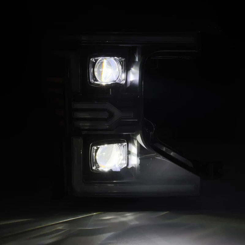 AlphaRex Luxx Series LED Projector Headlights BLACK/CHROME| 2020-2022 Ford Superduty