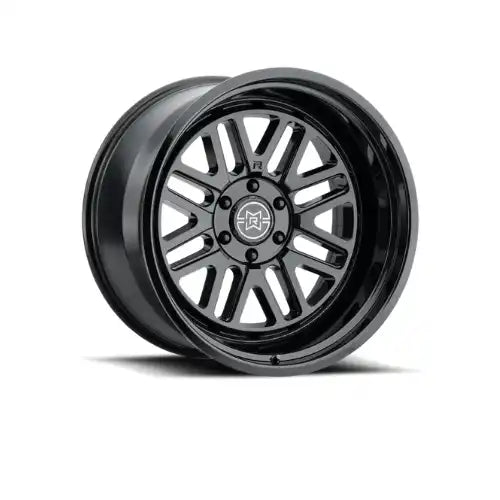 Black multi-spoke alloy wheel with a deep dish design.
