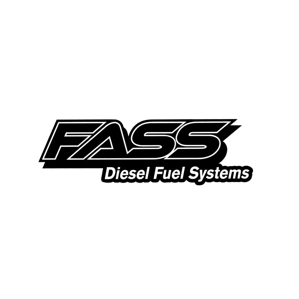 Black and white fass diesel fuel systems logo with bold, stylized lettering.