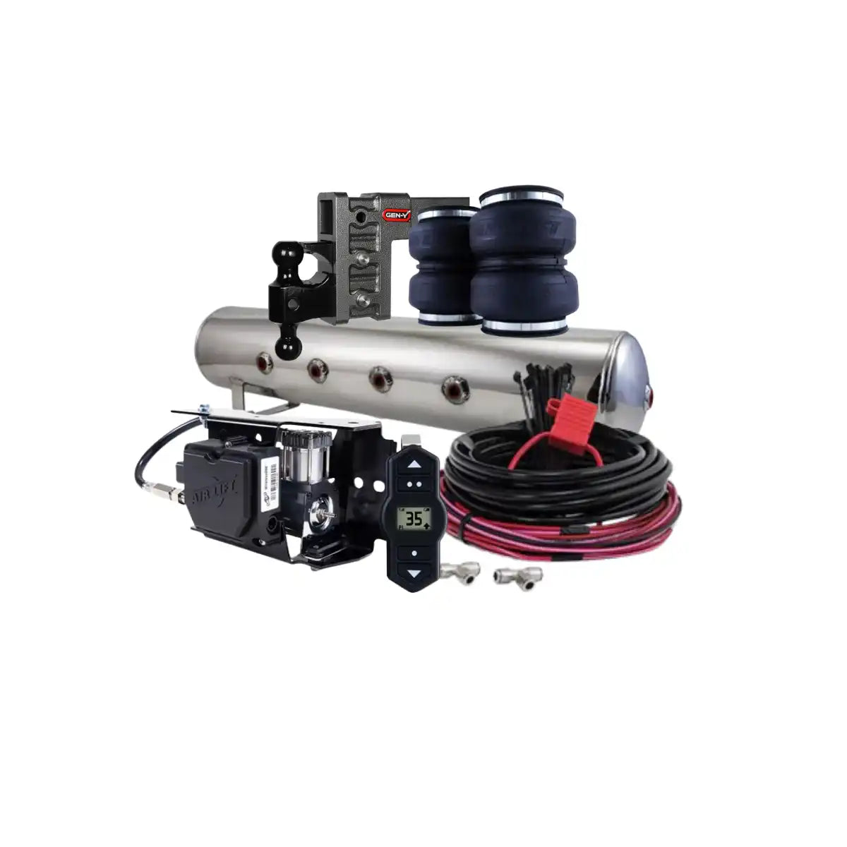 Complete air suspension kit for vehicles.