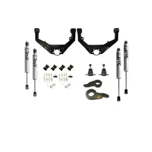 A complete Fox suspension lift kit for a truck.