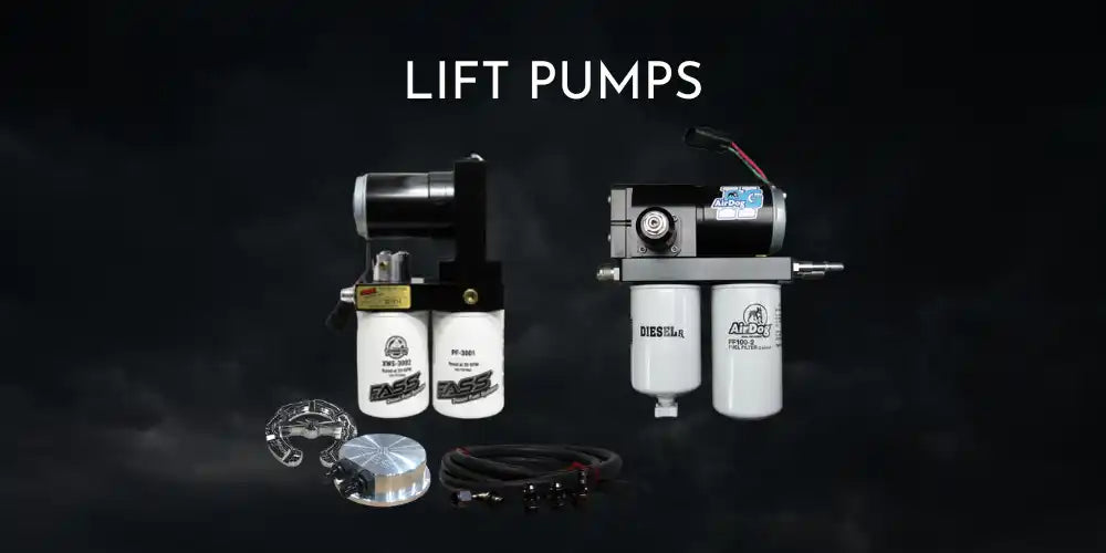 Diesel fuel lift pumps with integrated filters.