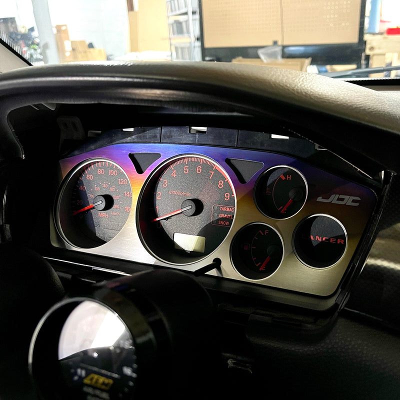 JDC Titanium Gauge Cluster Overlay (Evo 7/8/9)