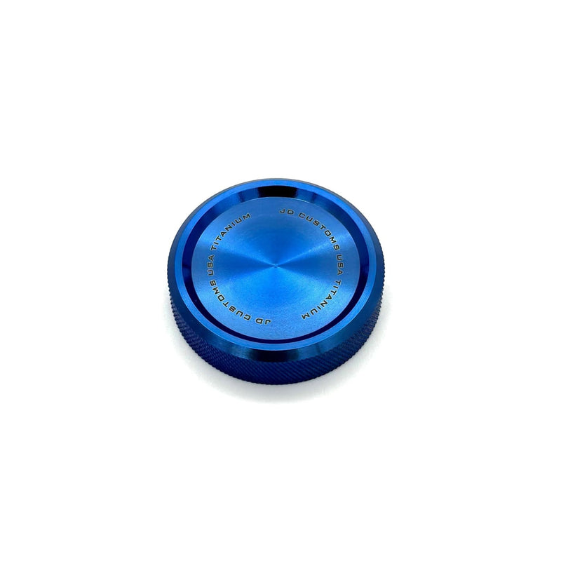 JDC-TI-EVO89-ACDCAP-BLUE titanium oil cap